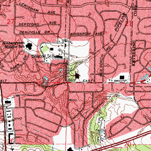Topographic Map of Fairhaven Church, OH