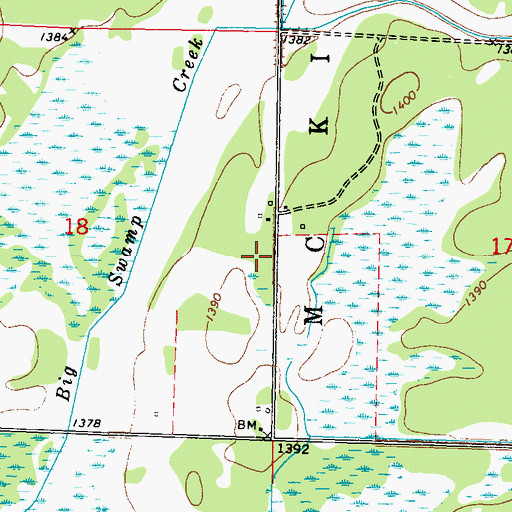 Topographic Map of Bigswamp Post Office (historical), MN