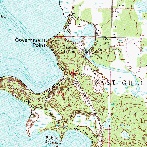 Topographic Map of East Gull Lake City Hall, MN