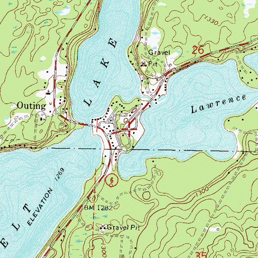 Topographic Map of Outing Wayside Park, MN