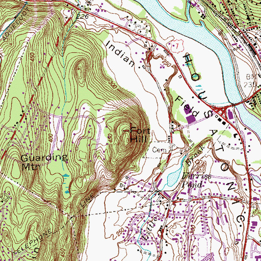 Topographic Map of Fort Hill, CT
