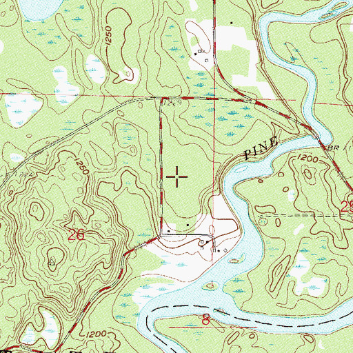 Topographic Map of Ossipee Community Church, MN