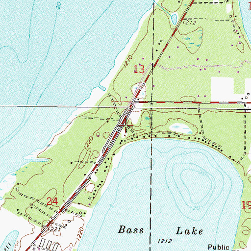 Topographic Map of Hart's RV Park, MN