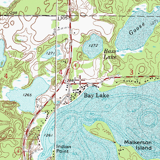 Topographic Map of Ruttger's Bay Lake Lodge: Alec's Nine Golf Course, MN