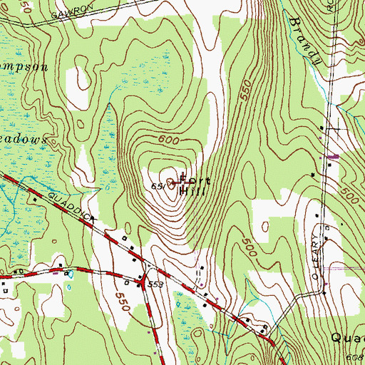 Topographic Map of Fort Hill, CT