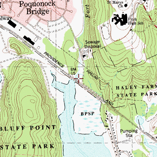 Topographic Map of Fort Hill Brook, CT