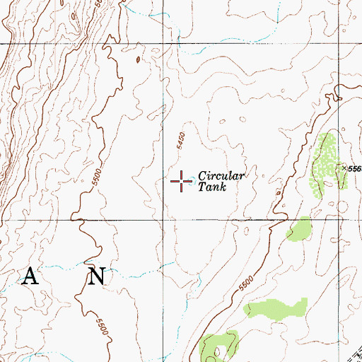 Topographic Map of Circular Tank, AZ