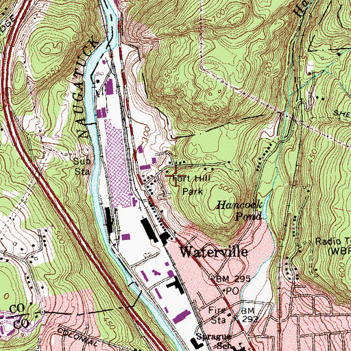 Topographic Map of Fort Hill Park, CT