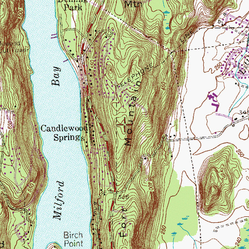Topographic Map of Fort Mountain, CT