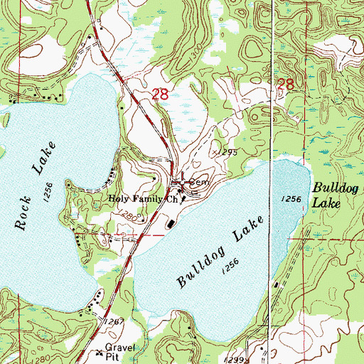 Topographic Map of Holy Family Cemetery, MN