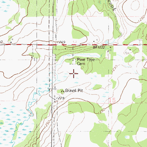 Topographic Map of Pine Tree Cemetery, MN