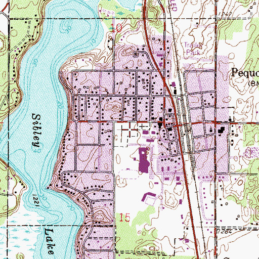 Topographic Map of Pequot Lakes Cemetery, MN