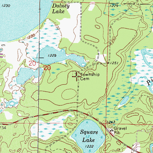 Topographic Map of Fairfield Cemetery, MN