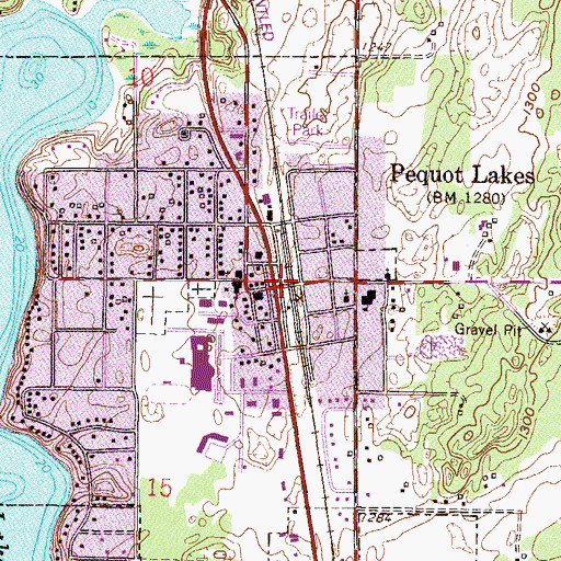 Topographic Map of Pequot Lakes (historical), MN