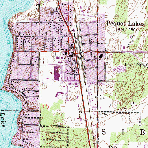 Topographic Map of Pequot Family Clinic, MN