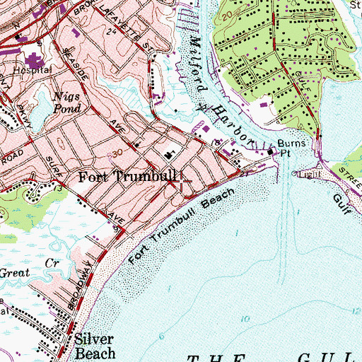 Topographic Map of Fort Trumbull, CT