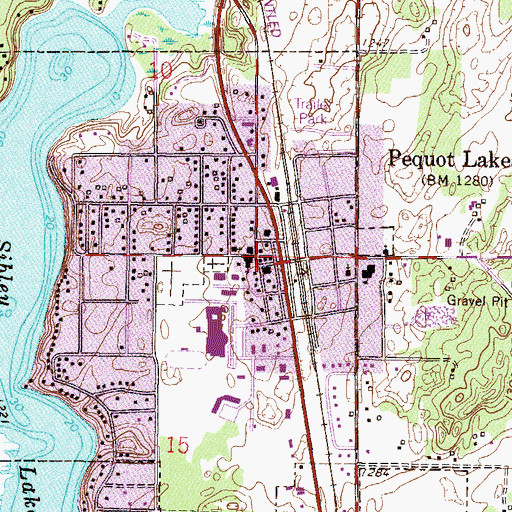 Topographic Map of Our Savior's Lutheran Church, MN