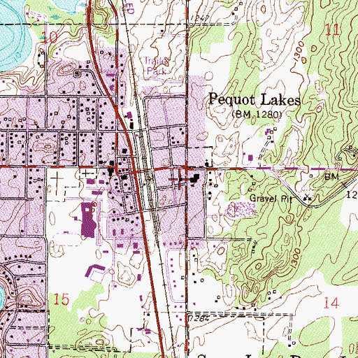 Topographic Map of Saint Alice Catholic Church, MN