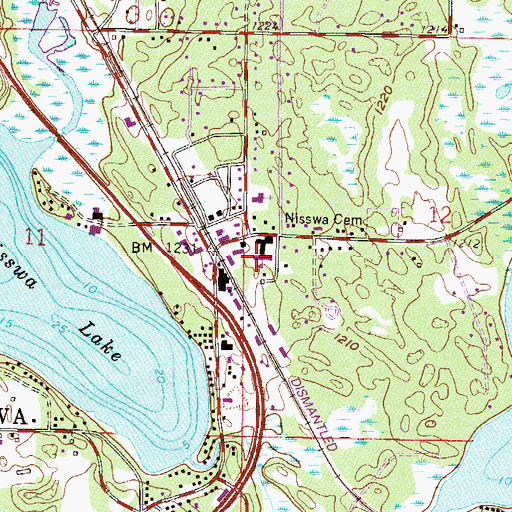 Topographic Map of Nisswa Elementary School, MN