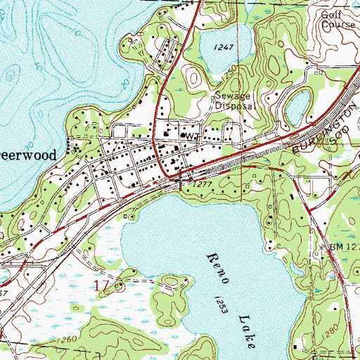 Topographic Map of Deerwood, MN