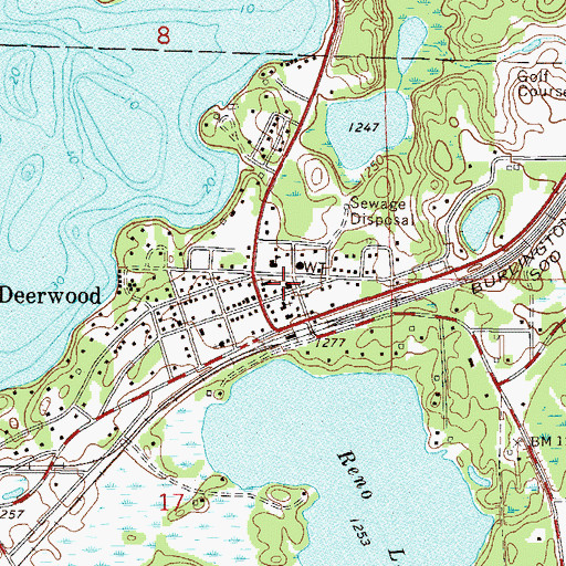 Topographic Map of Deerwood Police Department, MN