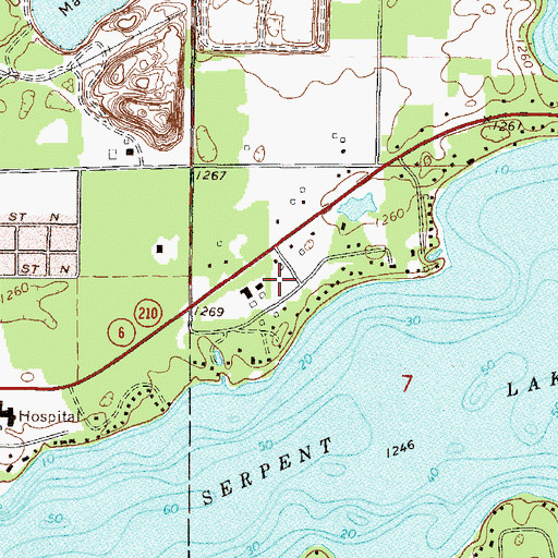 Topographic Map of Cuyuna Range Elementary School, MN