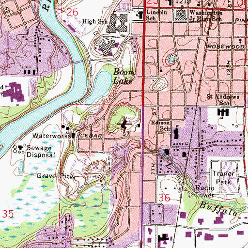 Topographic Map of Trinity Lutheran Church, MN