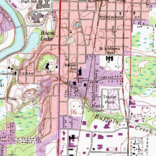 Topographic Map of Laestadian Lutheran Church, MN