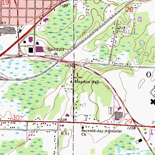Topographic Map of Faith Baptist Church, MN