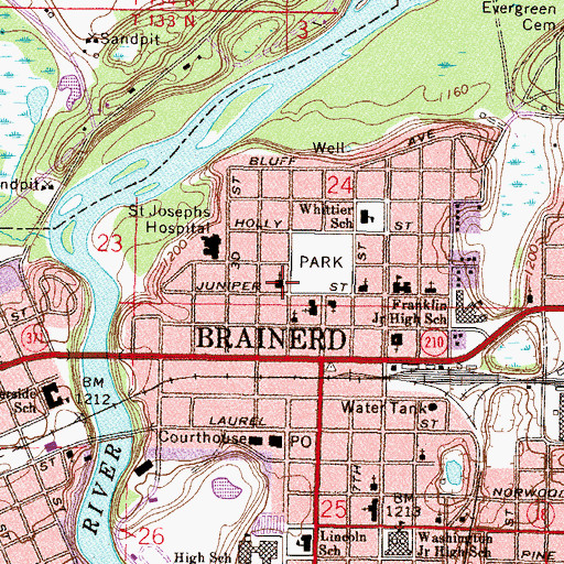 Topographic Map of First Congregational Church, MN