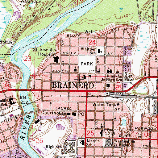 Topographic Map of First Church of Christ, MN
