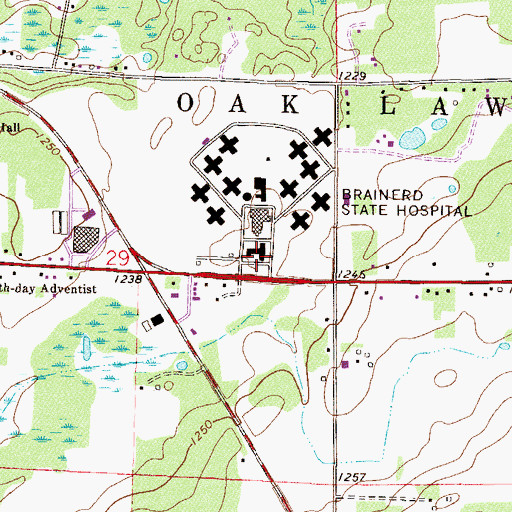Topographic Map of Woodhaven Center, MN