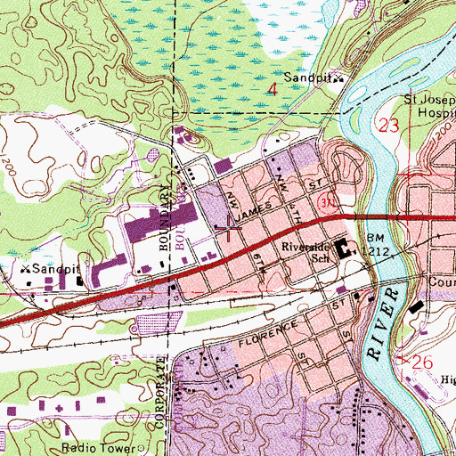 Topographic Map of Westwood Mobile Home Park, MN