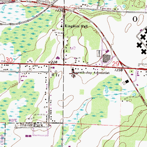 Topographic Map of Oak Street Christian School, MN