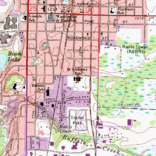 Topographic Map of Saint Andrews Catholic Church, MN