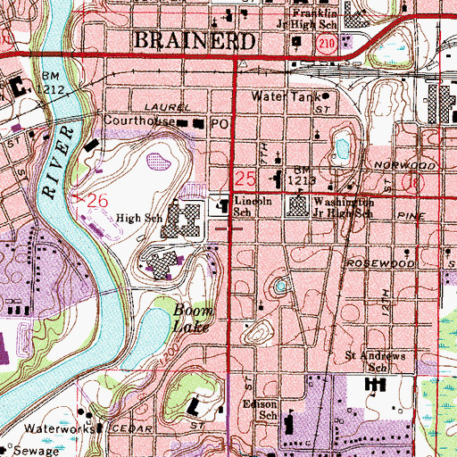 Topographic Map of Fun and Friends Elementary School, MN