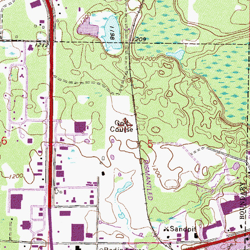 Topographic Map of Pine Meadows Golf Club, MN