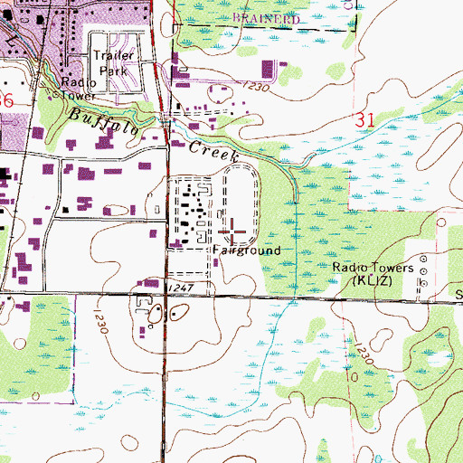 Topographic Map of Crow Wing County Fairgrounds, MN