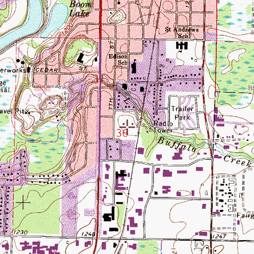 Topographic Map of Bane Park, MN