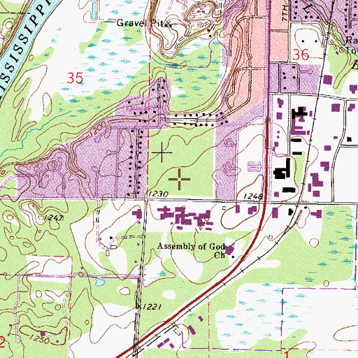 Topographic Map of Buffalo Hills Park, MN
