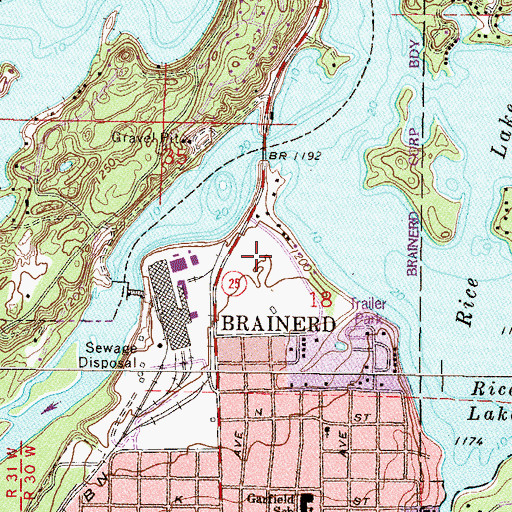Topographic Map of Memorial Park, MN
