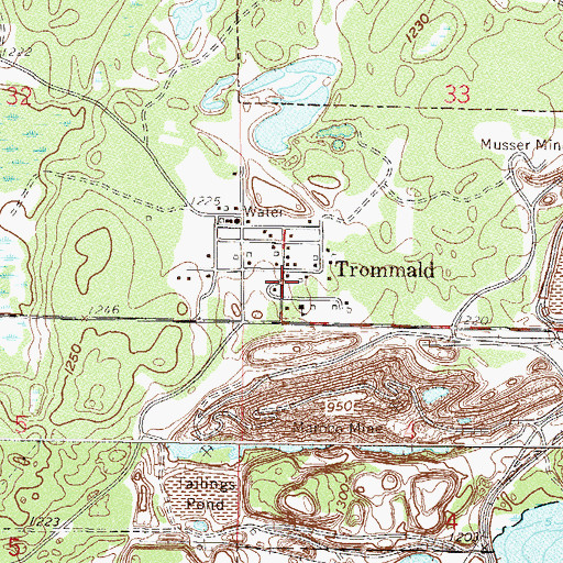 Topographic Map of Trommald Post Office (historical), MN