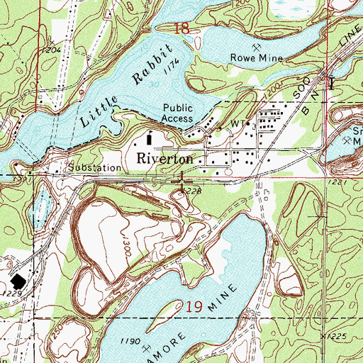 Topographic Map of Riverton Post Office (historical), MN