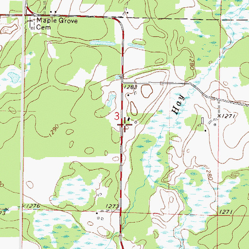 Topographic Map of Flak Post Office (historical), MN