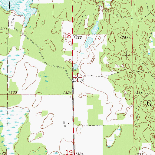 Topographic Map of Dykeman Post Office (historical), MN