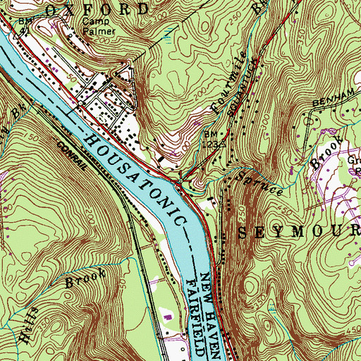 Topographic Map of Fourmile Brook, CT