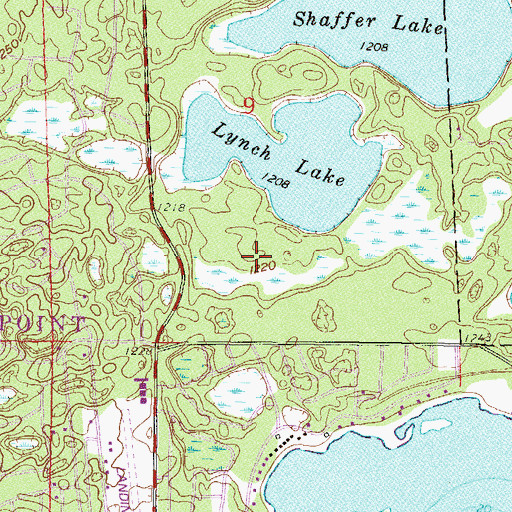 Topographic Map of Deacon's Lodge Golf Club, MN