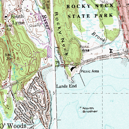 Topographic Map of Fourmile River, CT