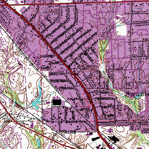 Topographic Map of Belleville Public Library - West Branch, IL