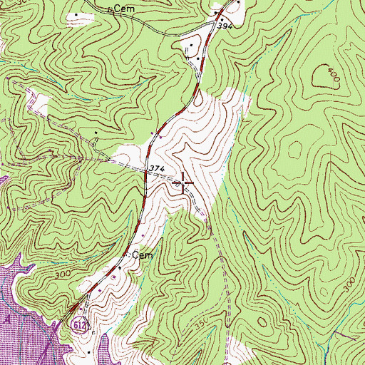 Topographic Map of White Owl Landing, VA
